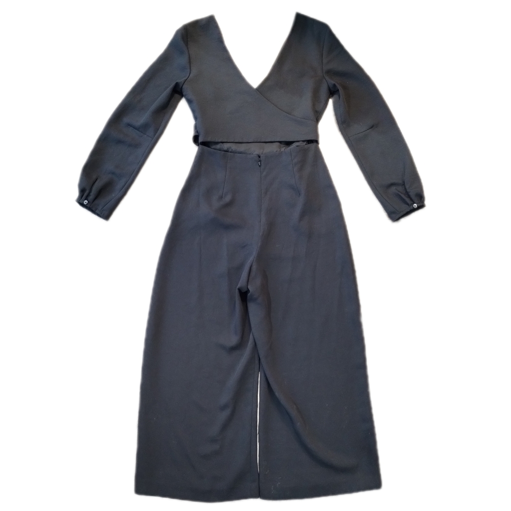 Aritzia Wilfred Écoulement V-Neck Tie Waist Jumpsuit Black Size 6 - Picture 3 of 9